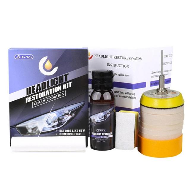 Headlight Restorer Renovation Kit Heavy Duty Car Light Cleaner